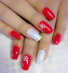 Christmas nails Finger Nails, Christmas Nails Acrylic, Nails 2020, Winter Nail Art, Xmas Nails, Christmas Nail Designs, Christmas Nail, Makeup Tutorials