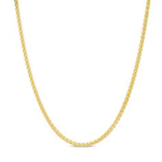 With an enchanting woven designed to look like grains of wheat, this chain captivates. Fashioned in warm 14K gold, this 1.5mm wide wheat chain is lovely alone or paired with a favorite charm. Buffed to a bright luster, this 18.0-inch style secures with a lobster claw clasp. Elegant Yellow Gold Rope Chain Necklace With Curb Detail, Elegant Yellow Gold Curb Chain Necklace, Classic Yellow Gold Chain Necklace With Wheat Chain, Classic Rope Chain Necklace With Wheat Link, 14k Yellow Gold Wheat Rope Chain Necklace, 14k Yellow Gold Rope Chain Necklace, 14k Yellow Gold Wheat Chain Necklace, Gift Rope Chain Necklace With Wheat Link, Gift Wheat Link Rope Chain Necklace