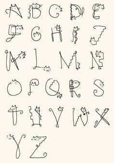 the alphabet is drawn in black and white