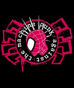 the spider - man shirt has been designed to look like it is in pink and black