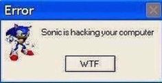 the error screen for sonic is shown in this image