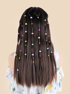 Multicolor    Plastic  Hair Accessories Embellished   Kids Accessories Bridal Hairdo, Fall Fashion Coats, Simple Hair, Hair Accessories Set, Kids Hair, Ribbon Hair, Kids Hair Accessories, Hair Beads, Toddler Hair