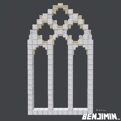 an image of a building made out of lego blocks with the words benlim written on it