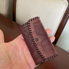 Handmade Hand Tooled Folding Leather Key Case Holder Ring Brand New 4”X 2.5” Vintage Bulova Watches, Adidas Watch, Mens Watches Citizen, Mens Watch Brands, Leather Key Case, Gold Watch Men, Mens Watches Black, Men Vintage, Key Case