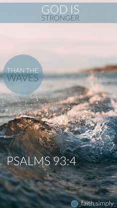 the words, god is stronger than the waves