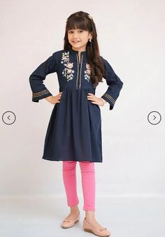 The classic navy blue cotton top with colorful embroidered motifs on the front and colorful embroidery on the sleeves add to the sophisticated look to this eastern styled top. Country of Origin : Pakistan. General Care Instruction Should be washed in gentle cycle and hung to dry. Color may bleed so please be mindful of other items with it. General Disclaimer Size chart provides reference sizes and actual sizes might be slightly different from the size chart. Actual colors of the outfit may vary Cotton Straight Kurta With Embroidered Sleeves, Cotton Kurta With Embroidered Sleeves For Eid, Festive Cotton Kurta With Embroidered Sleeves, Traditional Long Sleeve Set With Embroidered Neckline, Casual Floral Embroidered Sets For Eid, Spring Cotton Sets With Embroidered Sleeves, Casual Eid Sets With Floral Embroidery, Cotton Set With Embroidered Sleeves For Eid, Eid Long Sleeve Sets With Embroidered Neckline