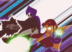 an animated image of batman and batgirl