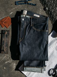 Our premium denim is inspired by the classic vintage blue jean. Our Premium Japanese 4-Way Stretch Selvedge denim story starts in Japan where our fabric is developed at one of the oldest denim mills. We blend a unique 4 way stretch material with selvedge denim to create a specific amount of stretch and comfort you wouldn’t typically get with selvedge denim. This 360 degree of stretch gives the wearer comfort from every angle no matter what they are doing. Our 4-Way Stretch selvedge fabric is wea Denim Photography, Denim Display, Fashion Poster Design, Product Styling, Denim Inspiration, Denim Wear, Selvedge Denim, Raw Denim, Denim Branding