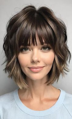 Shattered Bob With Bangs, Short Shag With Bangs Layered Cuts, Short Choppy Bob With Bangs, Layered Bob Thick Hair, Short Layered Bob With Bangs, Short Shag With Bangs, Simply Hairstyles, Corte Shaggy, 2024 Haircuts