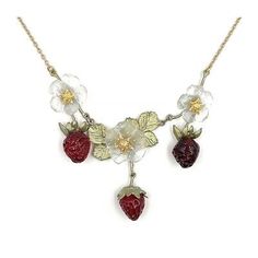 Top Seller for MICHEL MICHAUD Spring Strawberry - Necklace 9425 BZ, Fashion Jewelry Garden Strawberries, Strawberry Jewelry, Strawberry Necklace, Michael Michaud, Fruit Necklace, Fresh Fruit Salad, Pretty Jewelry Necklaces, Fruit Jewelry, Red Strawberry