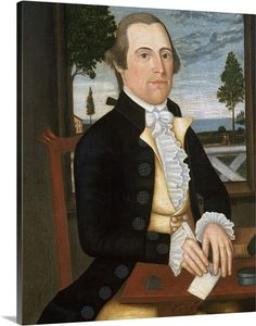 a painting of a man sitting at a desk