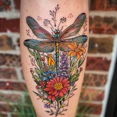 Wildflower Tattoo Art Set Wild Flower Wrap Around Tattoo, Powerful Women Tattoo, Wildflowers Tattoo Color, Womens Wildflower Sleeve Tattoo, Color Wildflower Tattoo, Wildflower Tattoos, Dragonfly And Wildflower Tattoo, Butterfly With Wild Flowers Tattoo, Vintage Floral Tattoos