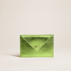 Small Envelope Pouch - Metallic Lime Modern Envelope Wallet For Gifts, Modern Envelope Wallet Gift, Modern Envelope Wallet For Gift, Chic Envelope Wallets For Gifts, Chic Envelope Wallets Perfect For Gifts, Chic Envelope Wallets As Gifts, Chic Envelope Wallet As A Gift, Modern Envelope Wallet As A Gift, Larissa Mills