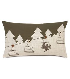 a pillow that has a ski lift on it