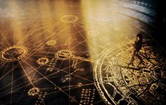 a person standing in front of a large sundial on the ground with lines and dots all over it