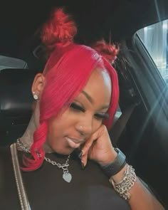 Cute Outfits With Bun Hairstyle, Chun Li Buns Hairstyle, Natural Hairstyles Red Hair, Buns With Bangs Hairstyles, Cute Ponytails With Bangs, Quick Weave Hairstyles Red Hair, Two Fishtail Buns With Bangs, Ponytail Two Bangs, Red Hair Braided Hairstyles