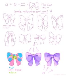 the instructions for how to draw bows