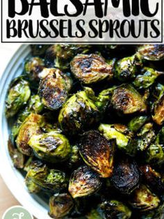 the cover of balsamic brussel sprouts