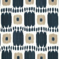 a blue and beige pattern with black dots