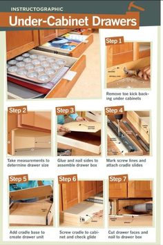 instructions to install under cabinet drawers