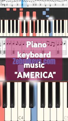 Piano keyboard music "America"