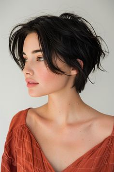 Very Fine Hair Haircut, Women Very Short Hair, Women's Short Haircut, "bixie" Cut, Trendy Pixie Haircut 2024, Elegant Pixie Cut, Pixie Black Hair, Very Short Hair Cuts For Women, Pixie Cut Fine Hair