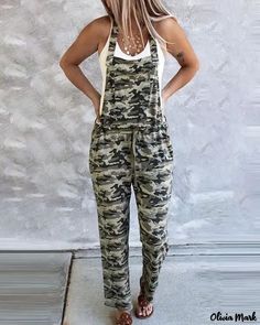 Color: camoflage, Size: S Jump Suites Outfit Casual, Jump Suites Outfit, Jump Suites, Loose Romper, Jumpsuit Casual, Loose Jumpsuit, Jumpsuit Online, Camouflage Print, Casual Jumpsuit