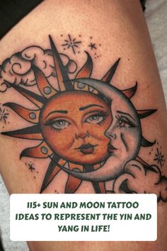 Explore over 115 beautiful sun and moon tattoo ideas that symbolize the balance of yin and yang in life. From intricate designs to minimalist styles, find inspiration for your next tattoo here. Whether you're drawn to the sun's energy or the moon's calming presence, these tattoos represent the harmony between opposing forces. Dive into this collection of stunning ink ideas and embrace the duality within yourself. Sun And Moon Shoulder Tattoos For Women, Moon And Sun Tattoo Designs, Sun And Moon Tattoos, Sun Tattoo Designs, Boho Tattoos, Anklet Tattoos, Sun Tattoo