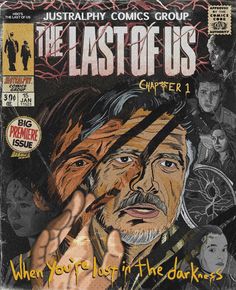 the last of us comic book cover with an old man holding his hand up to his face