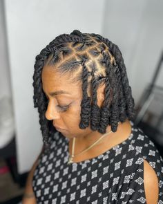 Loc Retwist Styles Updo, Dread Hairstyles For Kids, Easy Loc Styles Medium, Retwist Styles For Short Locs, Simple Loc Styles, Updo Locs Hairstyles For Women, Loc Styles For Short Hair, Locs Ideas, Short Dreadlocks