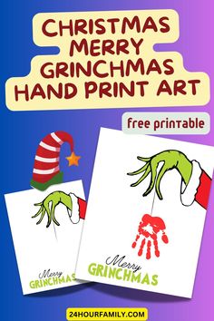 christmas grinchmas hand print art with free printables for kids and adults