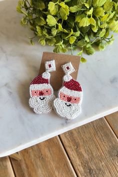 Women's Christmas Santa Earrings Details Average Length 3 Inches Post Multi color Seed Beads Santa Heads Shipping Packages typically ship within 1-3 business days after you place your order, with free shipping on all eligible orders. We’d love to see you in our Jasper, Alabama location, so please stop on by! To be the first to see our newest arrivals, don't forget to join our amazing and fun Facebook Community! You can also find our New Arrivals here in the shop, and don’t forget to follow us on Santa Earrings, Santa Head, Shipping Packages, Please Stop, Earrings Red, Earrings Pink, Seed Bead Earrings, Christmas Women, Christmas Santa