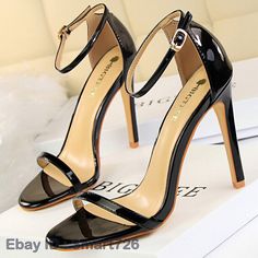 WomenHigh Heels Sandals Platform Strap Sandals Woman Party Shoes Woman Sandals   Description: Color: Black , Purple,Khaki,Green,Blue Size:34-40 Materials : Synthetic     We are very honest seller from China,All the items are in stock and ship from China.we check each item carefully befor package it,we assure every buyer will be 100% happy with us,please enjoy your time for shopping from us! Shipping We ship items by China post registered airmail,the handing time is 1-2 working days.all the packa Kasut Tumit Tinggi, Vintage Sandals, Patent Shoes, Womens Summer Shoes, Super High Heels, Leather High Heels, Strap Shoes, Fashion Sandals, Patent Leather Pumps