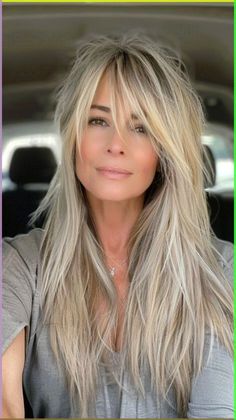 Long Hair Older Women, Makijaż Smokey Eye, Hair Affair, Haircuts For Medium Hair, Long Hair With Bangs, Long Blonde, Hair Color And Cut, Long Layered Hair, Long Blonde Hair