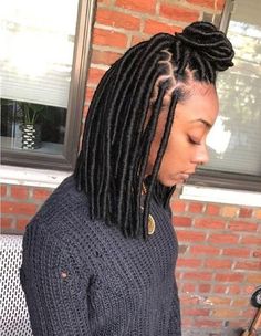 Faux Locs-Ana Brazilian Wool Hairstyles, Brazilian Wool, African Hair, Cool Braid Hairstyles, Cool Braids, Hair Braiding, Penteado Cabelo Curto