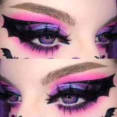 Maquillage Goth, Bat Eyes, Goth Eye Makeup, Punk Makeup, Cute Eye Makeup, Halloween Eye Makeup, Halloween Makeup Inspiration, Eye Makeup Designs, Dope Makeup