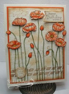 a card with some flowers on it