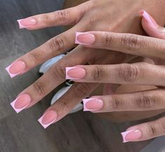 Nails Pink French Tip, French Tip Set, Nails Pink French, Pink Tip Nails, Pink French Tip, 2023 Pink, Acrylic Toe Nails, Colored Acrylic Nails