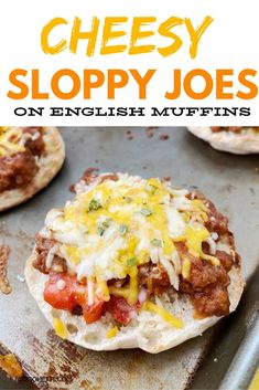 cheesy sloppy joes on english muffins is an easy and delicious appetizer