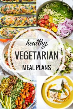 healthy vegetarian meal plans with text overlay