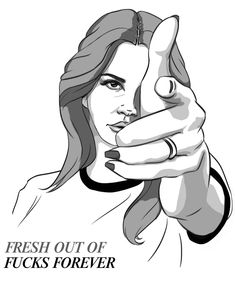 a drawing of a woman pointing her finger at the camera and saying, fresh out of f