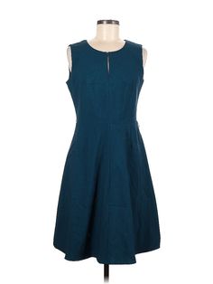 Calvin Klein Casual Dress Size: P Teal Dresses - used. 68% POLYESTER, 28% RAYON, 4% SPANDEX, DropWaist, Crew Neck, Solid, Knee Length, Sleeveless | Calvin Klein Casual Dress - DropWaist: Teal Solid Dresses - Used - Size P Affordable Calvin Klein Spring Dresses, Teal Dresses, Teal Dress, Solid Dress, Drop Waist, Casual Dresses For Women, Knee Length, Casual Dress, Casual Dresses