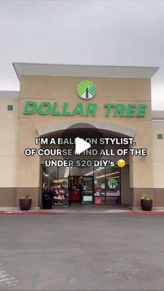 dollar tree store front with the words i'm a fall on stylist, off course and all of the under $ 20 diys