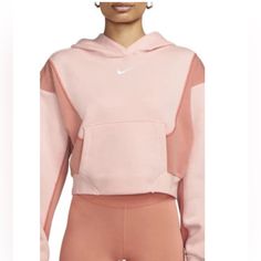 Nwt Open To Reasonable Offers Retail Price: $70 Size Medium Tops Nike, Nike Tops, Orange Pink, Fleece Hoodie, Pink Orange, Color Orange, Pink And Orange, Nike Women, Womens Tops