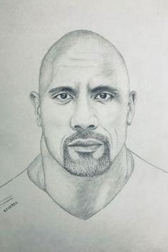 a pencil drawing of a man with a bald head