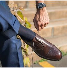 Product Description:
Introducing our exquisite collection of Handmade Men's Brown Brogue Dress Shoes, crafted with utmost precision and attention to detail. These dress shoes are the perfect choice for men who value style and sophistication in their office attire or formal occasions. 
Made from genuine leather, these shoes exude a timeless charm and durability that will last for years to come. The upper is crafted from genuine leather, providing a luxurious feel and a polished look. The soft calf leather lining ensures utmost comfort, allowing your feet to breathe throughout the day. 
Designed with a lace-up closure, these dress shoes offer a secure and adjustable fit, ensuring your feet stay snug and supported. The genuine leather sole and heel add a touch of elegance and provide excellen Shoes Mens Formal, Brown Brogues, Men Office, Man Office, Man Dressing Style, Wingtip Shoes, Office Shoes, Formal Shoes For Men, Mens Formal