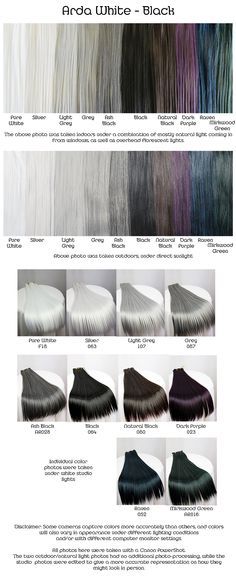 Arda white, black, wig fiber color pallette. Hair Color Black, Silver Grey Hair, Super Hair, Rainbow Hair