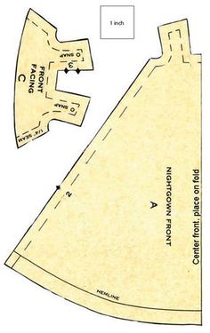 an image of a sewing pattern for a dress or top with the measurements shown below