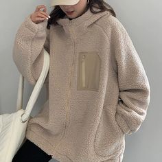 Long Sleeve Zipper Hooded Fleece Jacket – Tomscloth Couple Jacket, Loose Pullover Sweater, Oversized Sweater Women, Warm Cardigan, Baby Tees Y2k, Knitting Women Cardigan, Winter Cardigan, Loose Pullover, Jacket With Hood