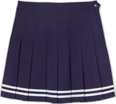 Navy Blue Pleated Skirt, Blue Pleated Skirt, Hm Skirt, Navy Skirt, Pleated Skirt, Side Zip, White Stripe, Blue White, Tennis